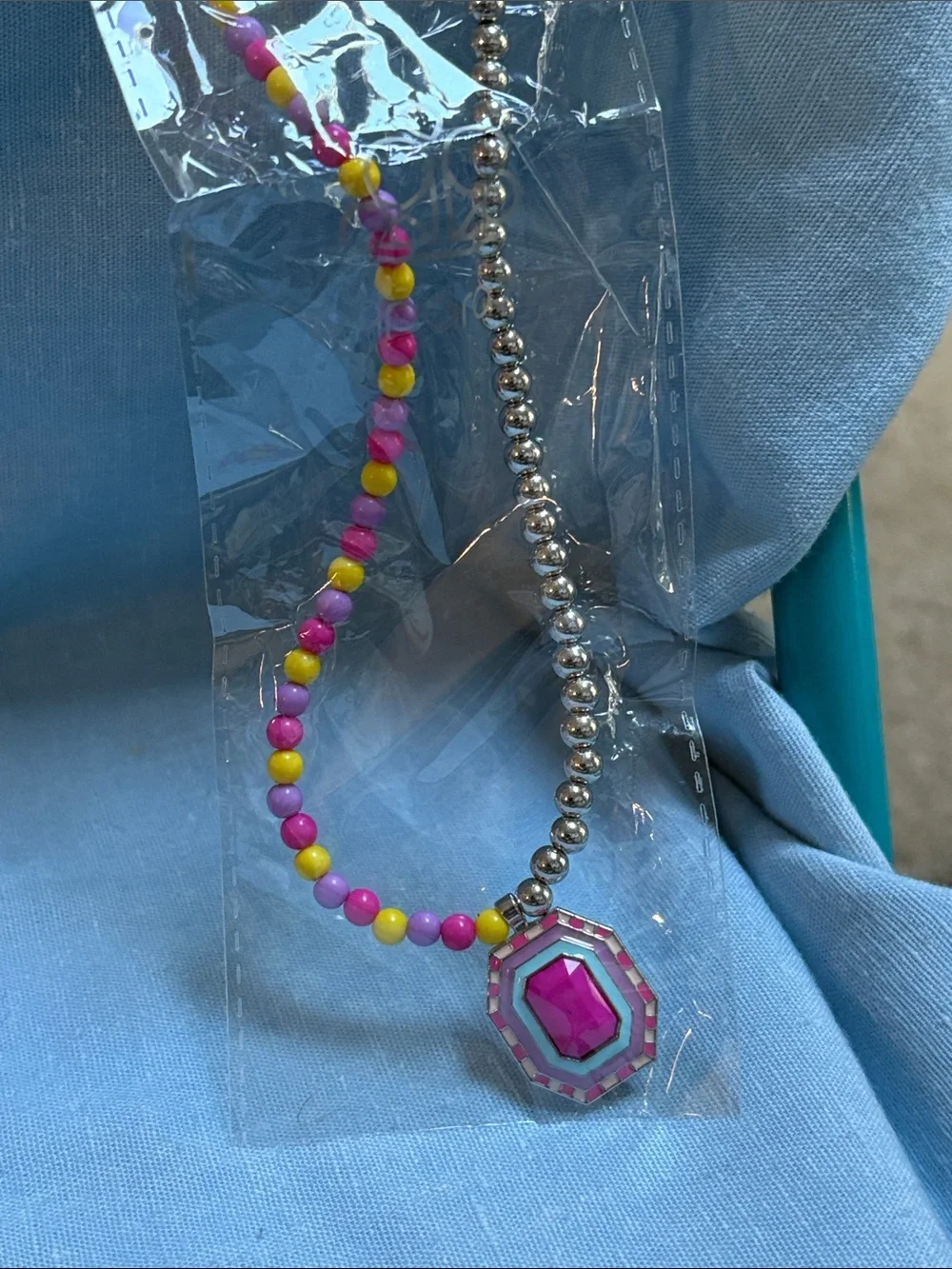 paparazzi Pink & Multi Beaded Kids Necklace and Earring Set